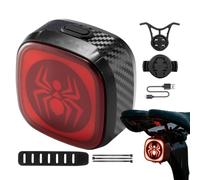 Générique Bicycle Tail Light Signals 3 Modes Sensor Type-C Waterproof | Taillight with Patterns for Outdoor Camping, Hiking, Mountain, Survival, Cycling, Travel, Work and Travel