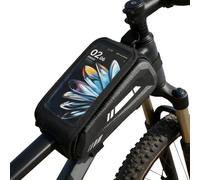 Générique Bike Phone Frame Bag | Waterproof Touch Screen Shock Resistant | Double Zipper Bicycle Frame - for Cycling, Hiking, Mountain Biking, Urban, Outdoor, Travelling,