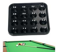 Générique Billiard Ball Holder - Pool Tray | Storage Organizer, Professional Carrying Case 16 Holes Regular Size, Sturdy Playroom Accessory, Black