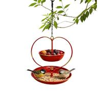 Générique Bird Bath - Decorative Double Heart for Garden, Bird Perch Tray in the Garden - for Garden, Patio, Balcony, Tree, Fence, Window Sill