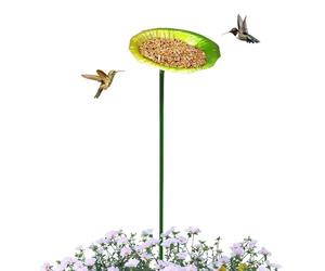 Générique Bird Bath Fountain Metal Garden Decor with Stake - Bird Bath - for Windows, Patios, Backyards, Courtyards, Balconies, Railings, Floors, Pools