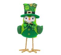 Générique Bird Decor - Polyester 7.87 x 5.90 x 3.15 Inches 41 g | St. Patrick's Day Decoration - Green Bird Figurine | Home Party Office Holidays Festivals Table Shelf