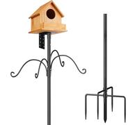 Générique Bird House Pole Adjustable Height Bird Feeder Robust 193 cm Feeding Garden Terrace Balcony Weather Station Planter Nest Pelo