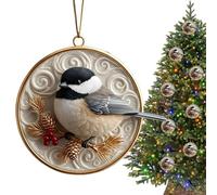 Générique Bird Ornament, 2D Round Colourful Acrylic Party Accessories, Flat Bird Pendants - for , Office, Living Room, Bedroom, Apartment, Car, Winter Parties
