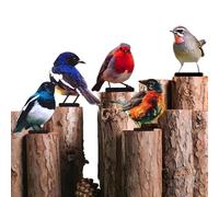 Générique Birds for Fence Decorations - 2D Rustproof Metal Sculptures 5 Pieces Painted, Artisan Outdoor Garden Statue - for Wall, , Yard, Patio, Lawn and Lawn