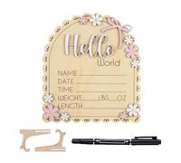 Générique Birth Announcement Sign, Photo Prop with Pen for First Name - Announcement Plaques | for Maternity, Hospital, Birthday, Party, Girls, Family, Friends