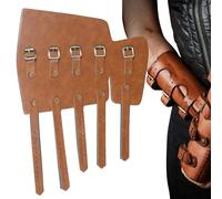 Générique Black/Brown Hand for Archers, Leather Wrist Brace for Carp Steampunk Tunnel Accessories for Hunting Riding Cosplay