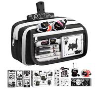 Générique Black Cat Pencil Case, Multi-Layer Black Cat Pencil Case - Pen Pouch and Study Supplies | for