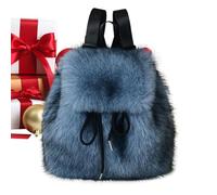 Générique Blur Bag - Shoulder Bag | Faux Hair Books Drawstring Plush with Adjustable Shoulder Strap - for Travel, Outdoor Hiking School Christmas Girls Bandou