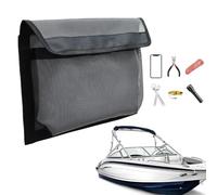 Générique Boat Mesh Bag - Hook and Loop Closure - Large Capacity 34.8 x 25 x 3 cm for Boat Tools | for Fishing Equipment, Reel, Float, Accessories, grey, Se référer au descriptif, Refer to description