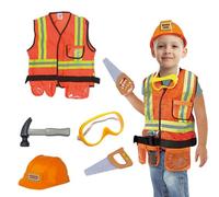 Générique Boy Construction Worker Costume - 5 Piece Engineering Worker Role Play Set | Toys for Dress Up Party