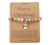 Générique Bracelet 8 Precious Valentine's Day Phrases Jewellery Soft Ceramic Bead Bracelet Mm Natural Silver Mom Quartz Jewelry, one size, Plastic, No gemstone