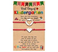 Générique Bracelet Bracelet Granny Width Bracelet Set for 2 Day of School Mom and Me Bracelet Bracelets for Mother Daughter Girls Boys Pink Bracelets Bangle Stackable Jewelry, one size, Metal, No