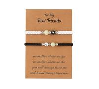Générique Bracelet Charms Beads Valentine's Day Message Rings Woven in Natural Bright and Creative Steel Bangle for Phrases Rings, one size, Paper, No Gemstone