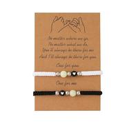 Générique Bracelet Charms Beads Valentine's Day Message Rings Woven in Natural Bright and Creative Steel Bangle for Phrases Rings, one size, Paper, No Gemstone