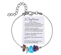 Générique Bracelets Wrist Moon Birthday Jewelry Taurus Gemini Cancer Sagittarius Gifts Anklet Gift Natural Zodiac Gift Plated Classic Bracelet, one size, Natural Stone, No Gemstone