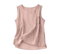 Générique Breathable Camis, Loose Top Round Neck Solid Color for Summer Tank Top Comfortable Top Spring Summer Tops Breathable Tank Tops Simple Tank Top Thin Basic Tops Tank Top, A-pink, M