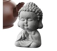Générique Buddha Statue Ornaments, Small Tea Buddha Figurine, Cute Little Meditation, Monks Figurine for Spiritual Decoration, Ornament for Meditating and Mindfulness Spaces