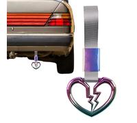 Générique Bumper Warning Ring - Heart Shaped Car Handle Straps, Car Handle Straps | Colorful Broken Heart Carr Handlee Ring for Subway, Path