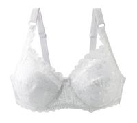 Générique Busty Lace Bra, Large Size Underwired Bra, Comfortable Bra Thin Bra Thin Adjustable Bra Classic Balcony Bra, white, 28DD