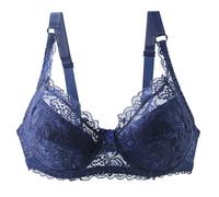 Générique Busty Lace Bra, Large Size Underwired Bra, Comfortable Bra Thin Bra Thin Adjustable Bra Classic Balcony Bra, Blue, 32C