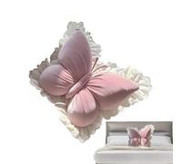 Générique Butterfly-Shaped Plush Lumbar Support Cushion, Butterfly Plush Cushion - for Birthday Halloween Small Sofa Bed Office Girls