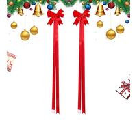 Générique Cabinet Ribbon Bow - Red Christmas Bow Reusable for Decorating Doors, Entries, Fences, Trees, Car Wreaths and Table Crafts, Ideal
