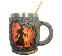 Générique Campfire Coffee Mug 13oz - Witch Fire Design 3D Ceramic Mug Tree Bark Textured Handle | Ergonomic Handle | Hot Drink for Office Home Adults