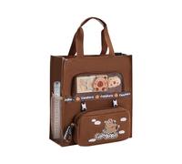 Générique Capybara Carry Bag - Canvas Carry Bag | Cartoon Animal Handbag | Canvas Clutch With Animal Capybara Pattern | Big Daily Travel Backpack For Women, Dark Coffee, Se référer à la description
