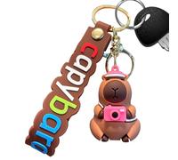 Générique Capybara Figurine Car Keyring, Capybara Toys Keyring, Funny Keyring | 6.5 cm/2.4 inches, Pendant for Backpack, Handbag, for Boys and Girls