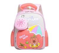 Générique Capybara Large Capacity Backpack - Cute School Bag, Shoulder Bag for Bottle Book Supplies Pocket Travel Lunch Picnic Birthday, Red, Se référer au descriptif, Refer to description