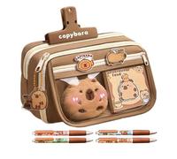 Générique Capybara Pencil Case - Cute Pencil Case, Capybara Large Capacity 9 Layers | Large Capacity Multilayer High Value College Stationery Pencil Case, Cafe Maillard, Se référer au descriptif