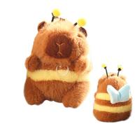Générique Capybara Plush Toy - 15cm Cute Plush Bee Toy Vibrating Wings Figure Adorable Companion Keychain | Happy Capybara Plush Toy Gift for Family A