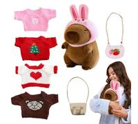 Générique Capybara Plush Toy with Clothes, Cuddle Toy with Clothes with Roughly | Cute cuddle to dress as a Plush Capybara for Les and IFs
