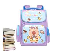 Générique Capybara School Backpack Waterproof Lightweight School Backpack with Compartments, Cute Animal Design Solution for Kindergarten, Primary School, purple, Se référer au descriptif, See