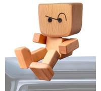 Générique Car Figures for Dashboard | Wooden Man Figure Trembling Feet - Interior Decor Statue for Car Console, Pick-Ups, Vehicle, Table, Library, Office,