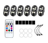 Générique Car Strobe Lights, 6 Pieces Wireless Anti Collision Lights - Remote Control 8 Colours Safety Warning for Trailer, Motorcycle, Scooter, Bike, Drone Stroller, Car