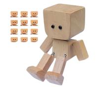 Générique Car Swing Figurine Wooden Man with Magnetic Base - Cute Interior Accessories with 12 Changeable Expressions for School Truck Long Road