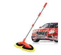 Générique Car Wash Mop, Double-Head RV Brush, Retractable Cleaning Tool, Adjustable Handle, 43.31x14.96x6.69 inches Versatile Vehicle Scrubber, Ideal for Trucks, Home Exterior Washing