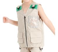 Générique Cargo Vest - Polyester, 40 x 48 cm/43 x 55 cm Lightweight Sleeveless Camping Vest | Multi-Pocket Outdoor Adventure, Explorer Boys for Hiking, Trekking, Fishing, Camping, Going Out Zoo