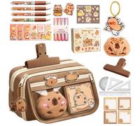Générique Cartoon Pencil Pouch, Capybara Design, Multi Layer Organizer, Stationery Storage, Wide Opening, Large Capacity, Students, Kids, Girls, Boys, 5.31 x 2.95 x 9.06 inches, a, Se référer au