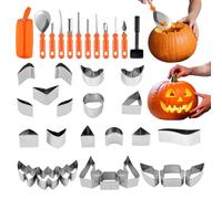 Générique Carving Tools | Complete Engraving Kit With Handles And Stencils Easy To Use | 37 Piece Stainless Steel Modeling Kit For The Whole Family