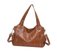 Générique Casual Bag for Women - Large Capacity Tote Bag, Soft Shoulder Bag | Stylish Waterproof Leather Casual Tote Bag, Brown, Se référer à la description