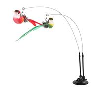 Générique Cat Agitator Toy - Interactive for Cats, Removable Suction 2 in 1 Double Bird Whistler Simulation Hunting Instinct Quiet Solo Game Chewing