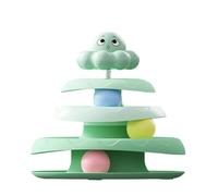 Générique Cat Ball Track, 3 Layer Cat Toy Roller, Exercise Treat Puzzle, Interactive Scratcher, Enrichment Hunting Games, Small Space, Indoor Use, 7.87 x 7.87 x 7.87 inches, Multicolour, 1 Piece