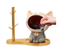 Générique Cat Candy Bolon, Standing Cat Statue Sculpture Figurine - Key Tray - Storage for Sweets and Trinkets Living Room Bedroom Wardrobe Shelf Entryway Decoration