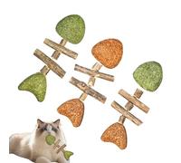 Générique Cat Chew Toys, Interactive Stick 3 Pieces Fishbone Design | Toy for Cat Teeth Health | Birthday Gift Idea