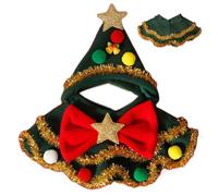 Générique Cat Christmas Scarf with Hat, Puppy Scarf with Bow and Ball Design, Pet Christmas Costume for Cats and Small Dogs, Adorable Dog Clothes for Holiday Celebrations