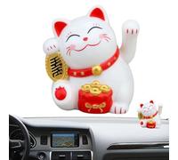 Générique Cat Fortune Solar Powered Animated Chinese Maneki Neko Sculpture | Manual Swinging Arm Decor, Bright Color Statue, Home Office Talisman, Room c