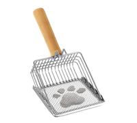 Générique Cat Litter Scoop - Metal Cat Litter Scoop Holder | Speed Sieve Without Stick with Wooden Handle Poop Bunker for Indoor Home